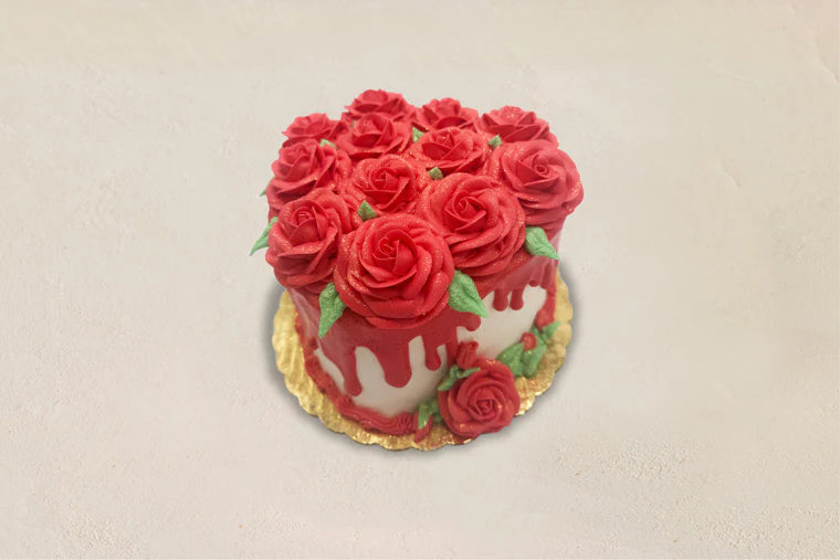 Red Rose Bouquet Cake